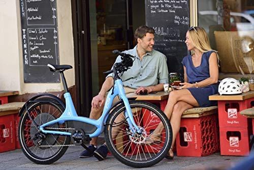 Elby Bike 9 Speed Electric Bike, Blue, 16.5"/One Size