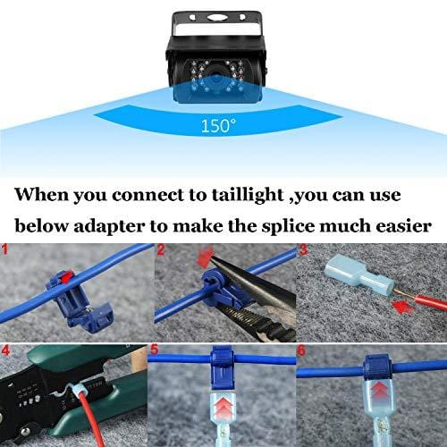 HD 720P Backup Camera and 7" Monitor Kit, 2 Cameras for School Bus/Trailer/RV/Truck/Pick up/Van Rear View Camera Single Power System IP68 Waterproof Night Vision Driving/Reversing Use