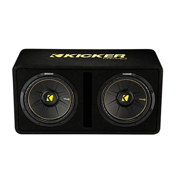 Kicker Dual 10-Inch 1200 Watt 2 Ohm Vented Loaded Subwoofer Enclosure, 44DCWC102