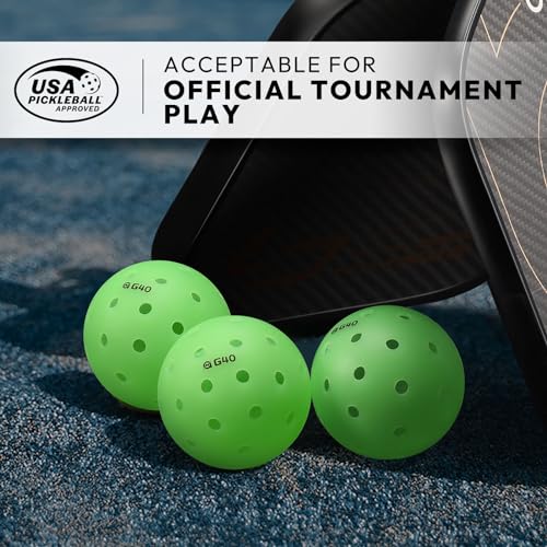 A11N Luminous Pickleballs - USA Pickleball Approved, Light Up Outdoor Balls for High Visibility Nighttime Play, Durable and Glow-in-The-Dark Pickleball Balls - Mix Color & Green
