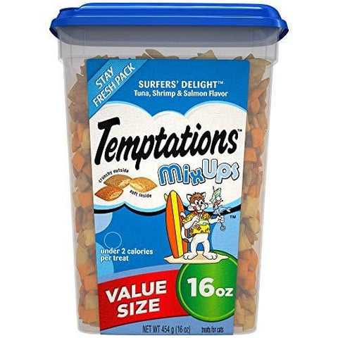 TEMPTATIONS MixUps Treats for Cats SURFER'S DELIGHT Flavor, 16 oz. Tub