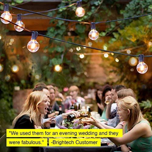 Brightech Ambience Pro - LED Outdoor Globe String Lights - Hanging 1W Vintage Edison Bulbs - Waterproof Patio Lights Create Cafe Ambience On Your Balcony - 26 Ft - Black