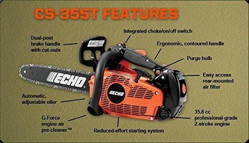 New Echo Top Handle Chain Saw CS-355T 16" Bar Fast ;JM#54574-4565467/341190831