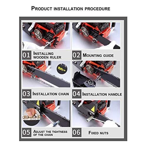IOOkME-H 20" 62CC Gas Chainsaw Single Cylinder Automatic Chain Oiler, Professional Great Handbar Electric Chain Saws (Red)