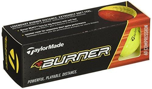TaylorMade 2017 Burner Golf Balls Yellow Golf Ball, Yellow (One Dozen)