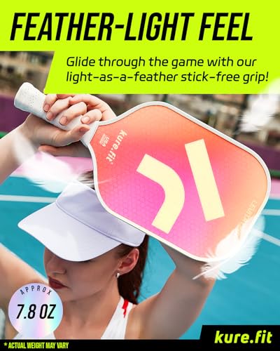 kure.fit Pickleball Paddle Set, USAPA Approved, 4 Balls, Training Pad, Practice Tutorial Video, Lightweight, Easy Grip, Non-Sticky, Fiberglass Surface, 16MM Thickness, Racket for Beginner, Women, Men