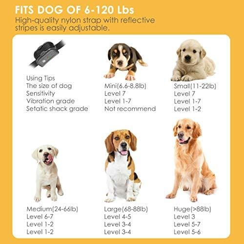 ELenest Bark Collar, 2019 Upgraded Smark Barking Control Device, Adjustable Vibration, Shock Sensitivity Level, Rechargeable Waterproof, Barking Detection for Dog, No Bark Collar