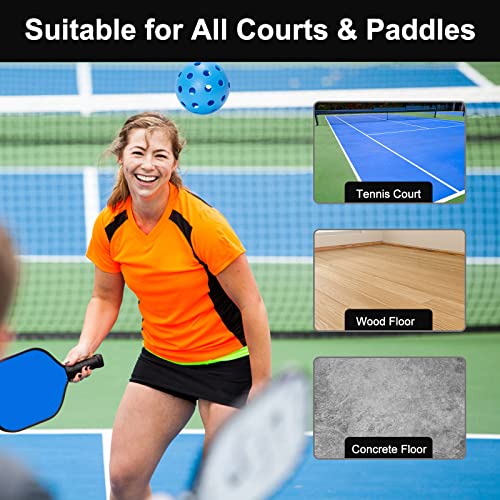 kisportee Pickleball Balls, USA Approved Pickleball, 40 Holes Outdoor Pickleball Balls for Sport Outdoor Play, Pickle Ball Balls with Bag, High Bounce & Durable, Good for All Pickleball Paddles