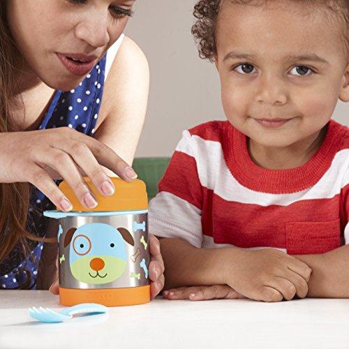 Skip Hop Baby Zoo Little Kid and Toddler Insulated Food Jar and Spork Set, Multi, Darby Dog