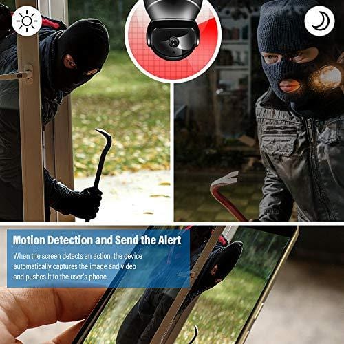 Veroyi IP Camera Full HD 1080P WiFi Home Surveillance Security Camera with Pan/Tilt/Zoom Function, Two Way Audio Night Vision Camera