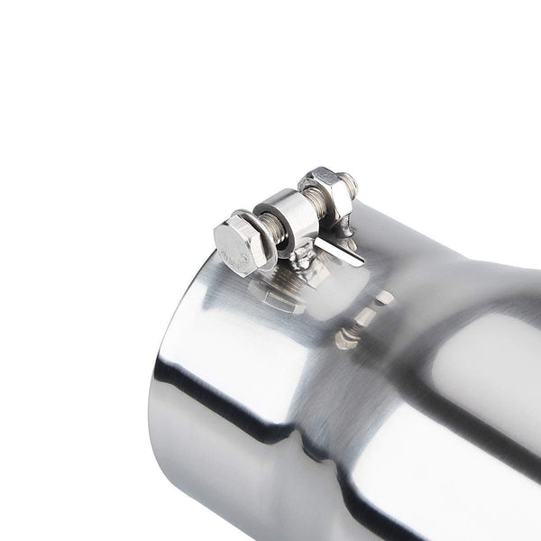 LCGP 4" to 5" Diesel Exhaust Tip, 12" Overall Length Bolt On Design Truck Tail Tip,Polished, Rolled Angle Cut Design
