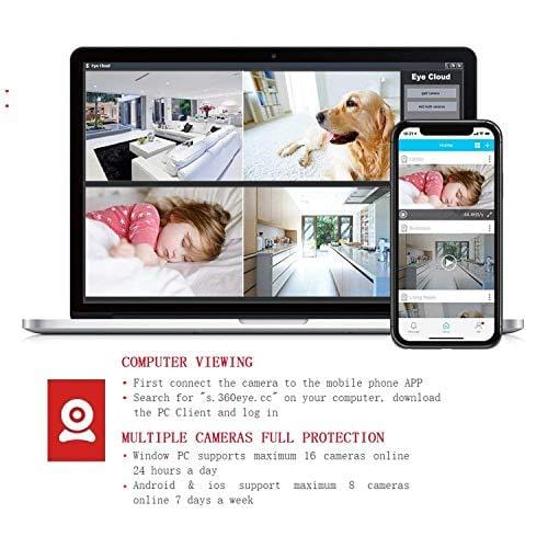 VINSION 1080p Wireless WiFi IP Camera with 3D Navigation Panorama, Home Security Surveillance Video Camera for Baby/Elder/Pet/Nanny Monitor with Night Vision and Two Way Audio