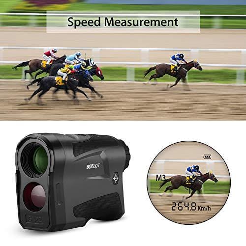 BOBLOV 650Yards Golf Rangefinder with Pinsensor 6X Magnification Support Vibration and USB Charging Flag Lock Distance Speed Measurement Range Finder (Black Without Slope)