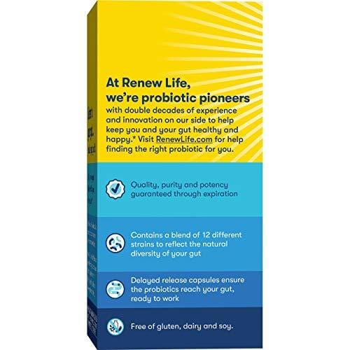 Renew Life Adult Probiotic - Ultimate Flora Probiotic Extra Care, Shelf Stable Probiotic Supplement - 50 billion - 30 Vegetable Capsules (Packaging May Vary)