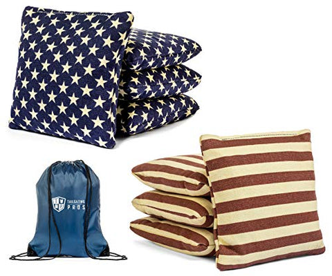 Set of 8 Corn Filled Cornhole Bean Bags Made with Regulation Duck Cloth (Tote Bag Included) 200+ Color Combinations