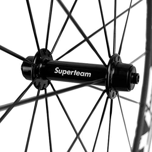Superteam 50mm Clincher Wheelset 700c 23mm Width Cycling Racing Road Carbon Wheel Decal (White Decal)