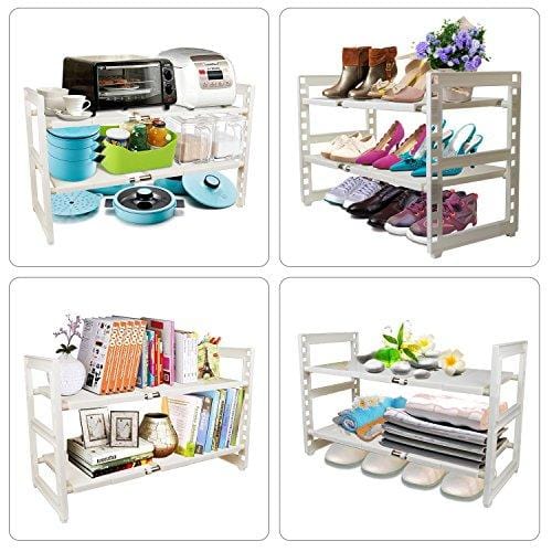 OBOR Expandable Under Sink Organizer - 2 Tier Multifunctional Storage Rack with Removable Shelves and Steel Pipes for Kitchen, Bathroom and Garden