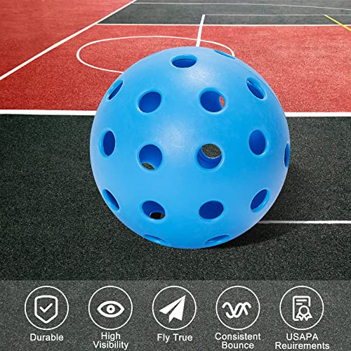 kisportee Pickleball Balls, USA Approved Pickleball, 40 Holes Outdoor Pickleball Balls for Sport Outdoor Play, Pickle Ball Balls with Bag, High Bounce & Durable, Good for All Pickleball Paddles