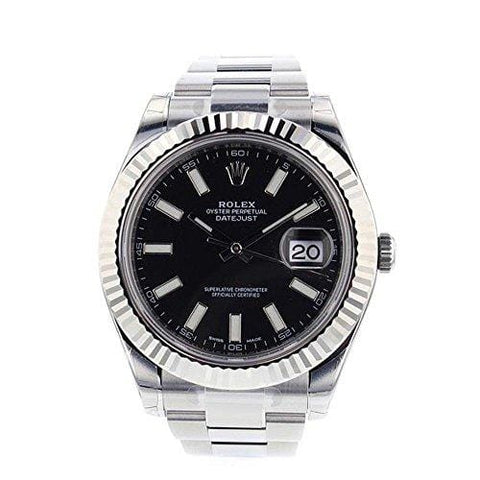 Rolex Datejust II 41mm Steel Black Dial Men's Watch 116334