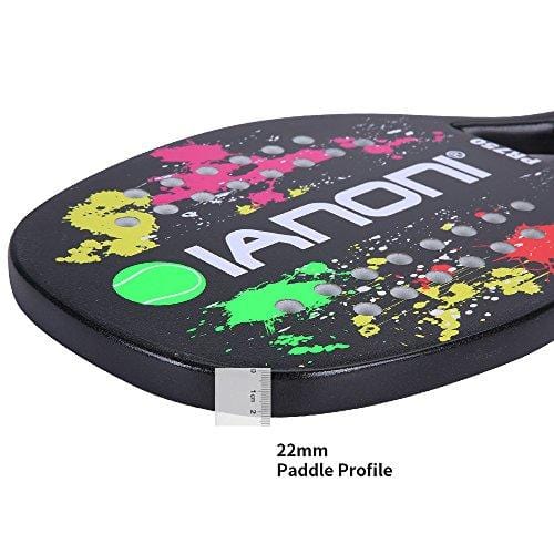 ianoni Beach Tennis Racket, Carbon Fiber Grit Face with EVA Memory Foam Core Beach Tennis Racket (Black) [product _type] ianoni - Ultra Pickleball - The Pickleball Paddle MegaStore