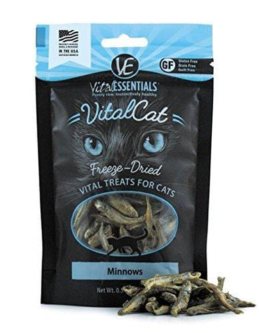 Vital Cat Freeze-Dried Minnows Grain Free Limited Ingredient Cat Treats, .5 Oz Resealable Bag