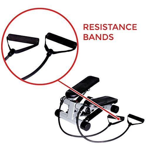 Sunny Health & Fitness Mini Stepper with Resistance Bands