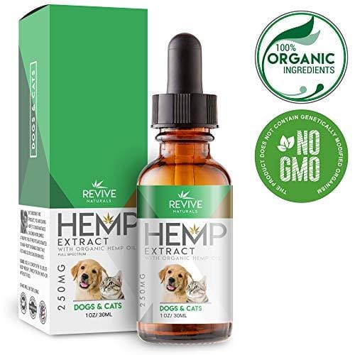 Organic Hemp Oil Extract for Dogs & Cats - 250MG - Helps Relief Joint Pain, Anxiety & Hips Pain for Dog & Cat. Pets Calming Treats. Zero THC, Full Spectrum Hemp Extract, Natural Arthritis Supplement.