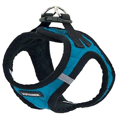 Voyager Step-In Plush Dog Harness - Soft Plush, Step In Vest Harness for Small and Medium Dogs by Best Pet Supplies - Turquoise Plush, Large (Chest: 18" - 21")