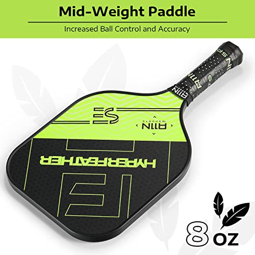 A11N HyperFeather SE Pickleball Paddles Set of 2 - USAPA Approved | 8OZ, Graphite Face & Polymer Core, Cushion Grip | 4 Outdoor Balls and 1 Sling Bag