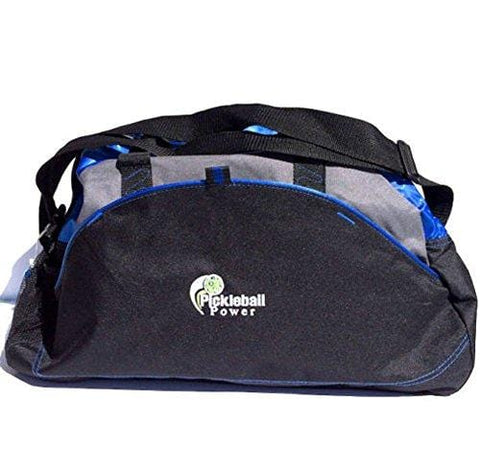 Pickleball Marketplace Improved "Medium" Contrast Duffle Bag - New/embroidered - Carry Paddles - Black & Blue Trim