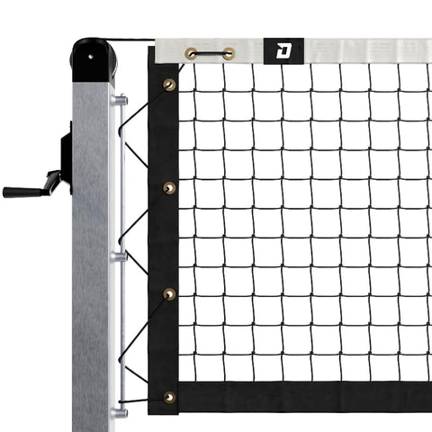 Dominator In Ground Pickleball System - Includes Two Heavy Duty Square Pickleball Posts with Net and Sleeves - Aluminum, Rust Free, and Follows USAPA Standards