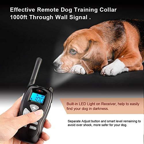 Shock Collar for Dogs, Dog Shock Collar with Remote 1600ft Range, IP67 Waterproof Rechargeable Dog Training Collar Beep Vibrate and Shock collar for Large Dogs and Small Dogs