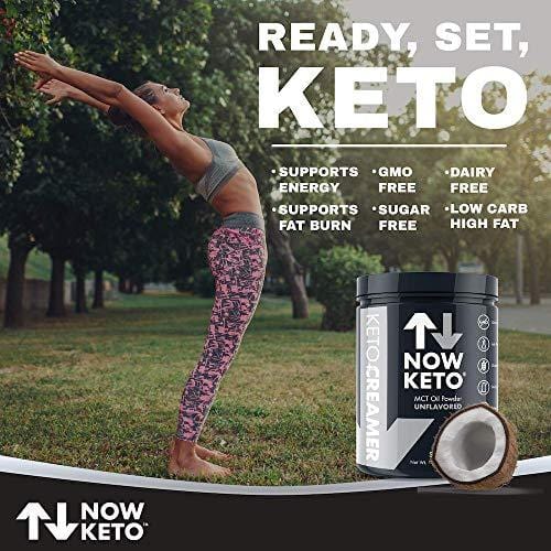 NOW KETO® Keto MCT Oil Powder from Coconuts | Low Carb High Fat | Medium Chain Triglyceride | Ketogenic Diet Supplement | Activates Ketosis & Boosts Ketones for Keto Diet. Keto Coffee Creamer.
