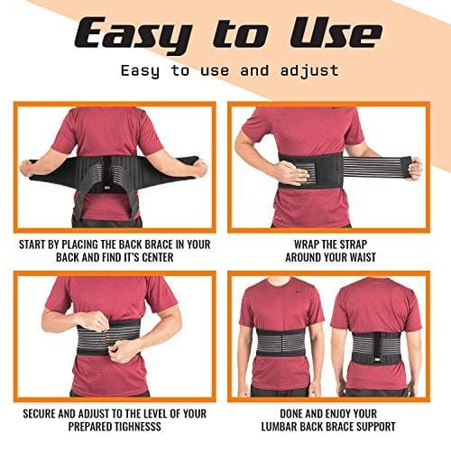 Only1MILLION Lumbar Back Brace - Back Support Brace for Women and Men, Herniated Disc, Sciatica, Scoliosis and More! - Breathable Mesh Design with Lumbar Pad (Size L)