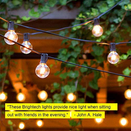 Brightech Ambience Pro - LED Outdoor Globe String Lights - Hanging 1W Vintage Edison Bulbs - Waterproof Patio Lights Create Cafe Ambience On Your Balcony - 26 Ft - Black