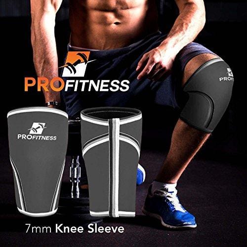 Knee Sleeve (Pair) Squat Knee Support & Compression for Powerlifting, Weightlifting, CrossFit WOD, Bodybuilding – Extra Thick 7mm Neoprene Knee Sleeves – Both Men & Women (Gray, XX-Large)