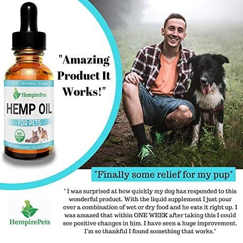 Hemp Oil for Dogs and Cats - 100 % Organic Natural Calming Drops - Anxiety Support - Hip and Joint Health - Pain Relief Stress Reducer for Pets - Omega 3 & 6