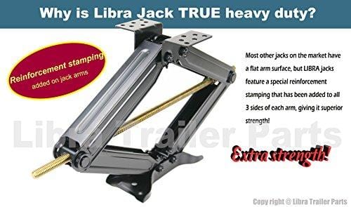 Set of 2 5000 lb 24" RV Trailer Stabilizer Leveling Scissor Jacks w/handle & Power Drill Socket & hardware -part#26020