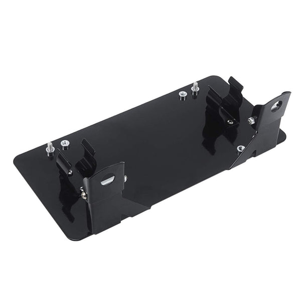 Samlight License Plate Bracket 8 3/4 Inch Flip-Up Winch Roller Fairlead Mount Holder Black Stainless Steel