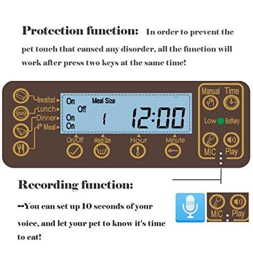 WESTLINK 6L Automatic Pet Feeder Food Dispenser for Cat Dog with Voice Recorder and Timer Programmable
