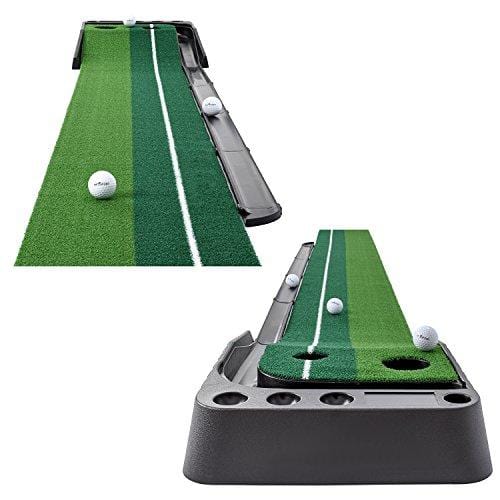 Indoor Golf Putting Green – Portable Mat with Auto Ball Return Function – Mini Golf Practice Training Aid, Game and Gift for Home, Office, Outdoor Use – 3 Bonus Balls [product _type] Abco Tech - Ultra Pickleball - The Pickleball Paddle MegaStore