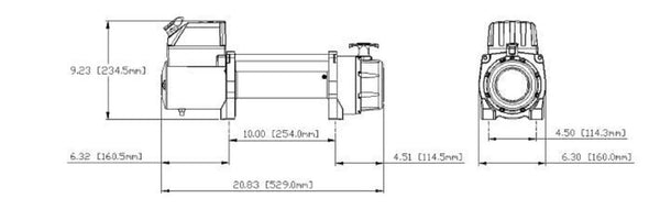 Superwinch 1595200 Tiger Shark 9.5, 12 VDC winch, 9,500 lb/4,309 kg capacity with roller fairlead