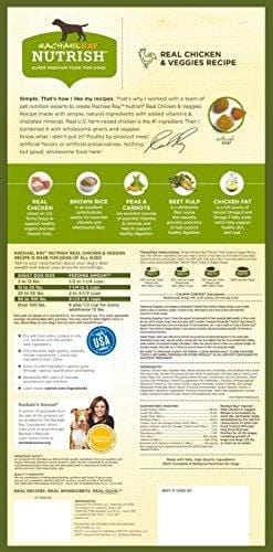 Rachael Ray Nutrish Natural Dry Dog Food, Real Chicken & Veggies Recipe, 40 Lbs