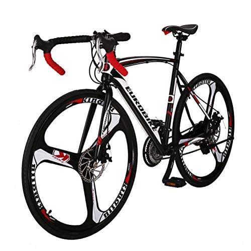 Eurobike Road Bike 700C Wheels 21 Speed Disc Brake Bicycle 54cm/Medium Frame Size (3 Spoke mag Wheel)