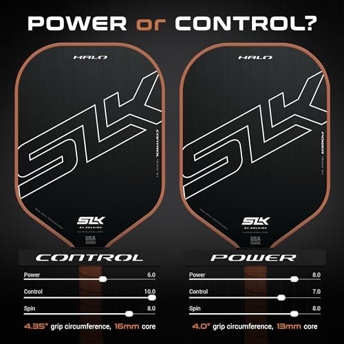 Selkirk SLK Halo Power XL Pickleball Paddle | Raw Carbon Fiber Pickleball Paddle with a Rev-Core Power Polymer Core | The Pickleball Paddle Designed for Ultimate Spin & Power
