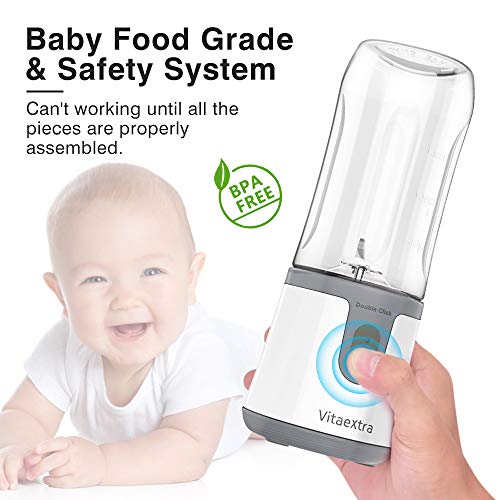 Portable Blender for Smoothies and Shakes, Personal Blender with Rechargeable USB, Mini Blender with 2 Vacuum Juicer Cup & Pump, Fruit Vegetable Blender with Stainless-Steel Blades, BPA Free