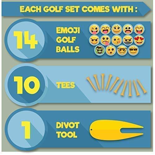 Emoji Golf Balls Deluxe Gift - Golf Gifts for Men & Women - Gag Gift for The Golf Fan who has Everything Deluxe (14 Golf Balls, Fun)