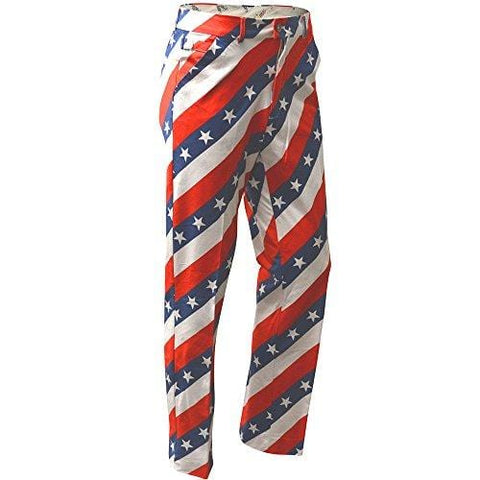 Royal & Awesome Men's Golf Pants, Pars and Stripes, 32W x 30L