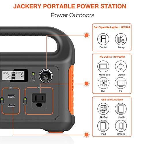 Jackery Portable Power Station Explorer 240, 240Wh Emergency Backup Lithium Battery, 110V/200W Pure Sinewave AC Outlet, Solar Generator for Outdoors Camping Travel Fishing Hunting