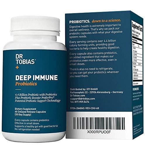 Dr Tobias Deep Immune Probiotic - Plus Ultimate Prebiotic (Patented) - Shelf Stable